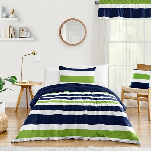 Vista 7 de Sweet Jojo Designs Gris, naranja y blanco para niños, adolescentes de 3 piezas Full/Queen Boys Stripe Set Collection Rayas grises y naranjas