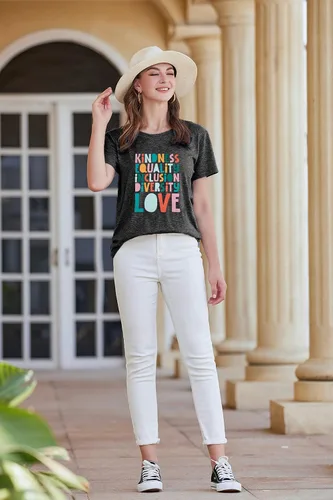 Vista 4 de Camiseta con texto en inglés "Kindness Teacher" para mujer, camiseta de educación especial para profesores, vida y amor, camiseta inspiradora