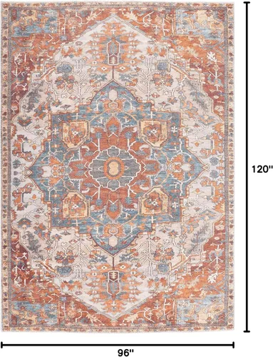 Vista 362 de GLN Rugs Traditional Collection - Alfombra de felpilla lavable a máquina, tradicional lavable, antideslizante, alfombra de felpilla de pelo corto