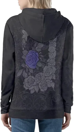 Vista 4 de Y2K - Sudaderas con capucha de manga larga para mujer, con bolsillos, ropa de calle para otoño, talla Plus