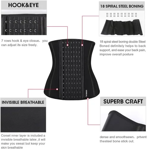 Vista 3 de KIMIKAL Women Waist Trainer Corset Belt Under Clothes Sport Tummy Control Long Torso Shapewear