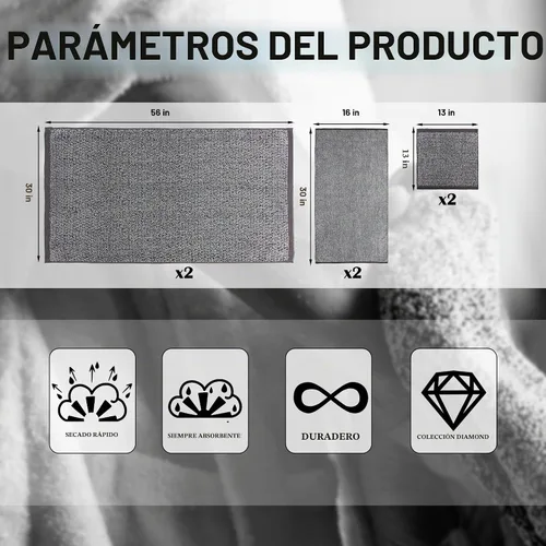 Vista 5 de Juego de toallas de baño Everplush Diamond Jacquard de 6 piezas, toallas de lujo súper suaves y extra grandes, toallas Everplush Diamond Jacquard
