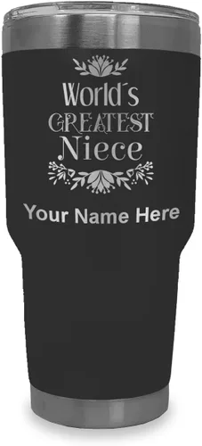 Vista 32 de LaserGram Vaso aislado al vacío de 20 onzas, con grabado personalizado incluido (negro)