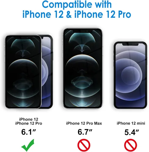Vista 2 de JETech - Funda para iPhone 12/12 Pro de 6.1 pulgadas, cubierta para teléfono a prueba de golpes que no se pone amarilla, parte trasera transparente