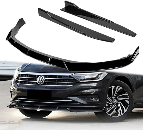 Vista 7 de W-POWER, 5 piezas de borde de parachoques delantero + falda lateral Rocker Winglet Canard difusor ala compatible con Volkswagen Jetta VW 2019-2021