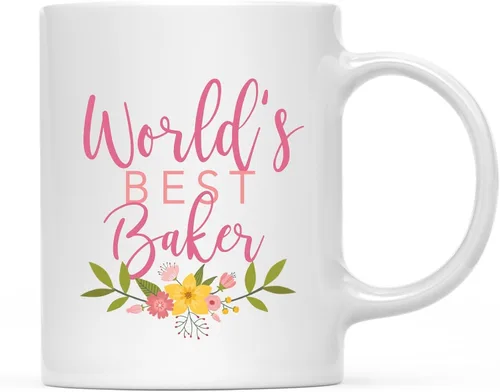Vista 39 de Andaz Press Taza de café de 11 oz, regalo de broma de la mejor abbuela del mundo, diseño floral, paquete de 1