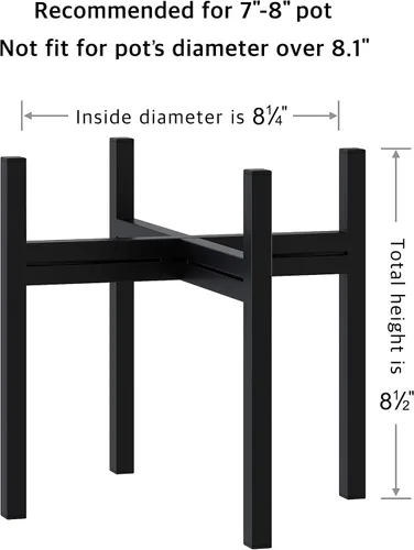 Vista 2 de FaithLand Soporte para plantas de mediados de siglo para interiores y exteriores (sin maceta de 8 pulgadas), soporte de metal para macetas, soporte