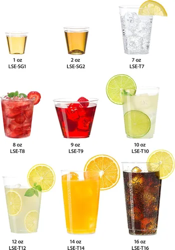 Vista 5 de Embellish Crystal Clear, vaso de chupito de plástico duro transparente, 2 onzas