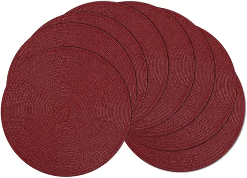 Vista 51 de SHACOS Juego de 4 manteles individuales redondos lavables de 15 pulgadas, de algodón, poliéster, trenzados, para mesa de comedor, boda, decoración
