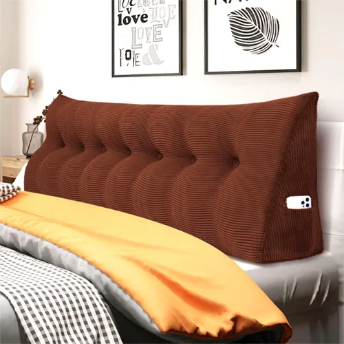 Vista 48 de Almohada de cuña acolchada de 8 libras para cabecero, posicionador corporal en forma de triángulo, almohada de lectura para la cama, almohada