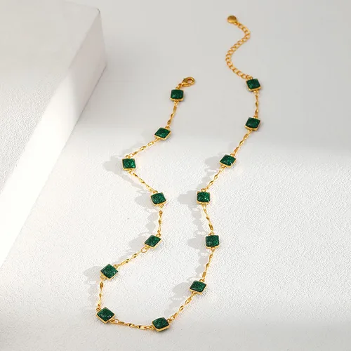 Vista 39 de Gargantilla con cuentas para mujer, chapada en oro de 18 quilates, gargantilla delicada para mujer