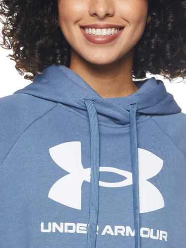 Vista 4 de Under Armour - Sudadera con capucha para mujer de vellón con logotipo modelo Rival
