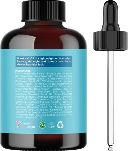 Vista 6 de Juego de 4 piezas de biotina – Champú, acondicionador, aceite y suero con cafeína, aceite de ricino negro, aceite esencial de romero y aminoácidos