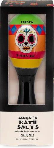 Vista 6 de MAD Beauty Sales de baño Fiesta Forever Maraca – Diseño de calavera de azúcar, aroma a piña y lima, estilo mexicano, baño relajante para remojar