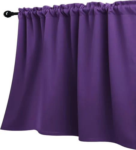 Vista 8 de KOUFALL Cenefa beige para ventanas de 16 pulgadas de largo, cortinas cortas para filtrar la luz sobre el fregadero