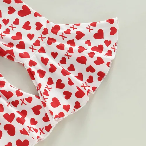 Vista 27 de FIOMVA Conjunto de ropa de 3 piezas con estampado de corazón para bebé recién nacida, para el día de San Valentín
