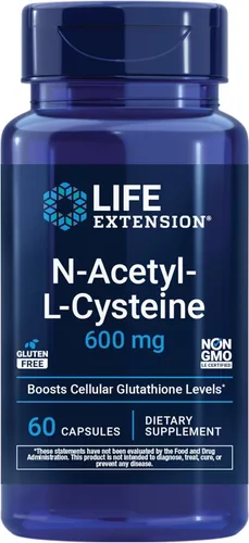 Vista 11 de Life Extension N-acetil-L-cisteína (NAC), respuesta inmune, salud respiratoria, salud hepática, NAC 600 mg, defensa antioxidante, radicales libres