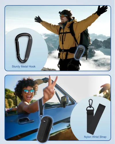 Vista 6 de Krypthos Estuche organizador de lentes de sol de viaje doble, bolsa de almacenamiento portátil de seguridad para hombres y mujeres, carcasa rígida