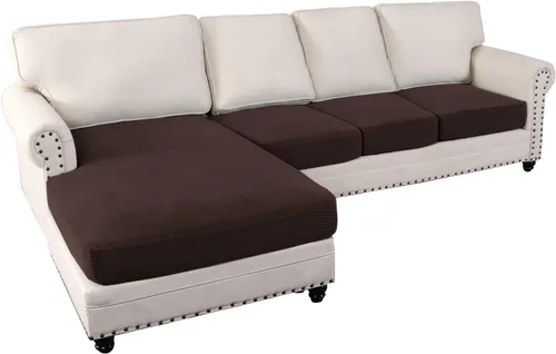 Vista 17 de MIFXIN Fundas para sofá modular, 3 piezas, funda de asiento de sofá de terciopelo elástico en forma de L, funda de cojín separada, protector
