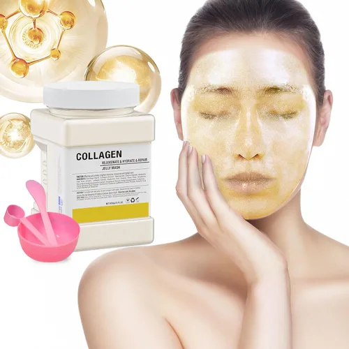 Vista 8 de Mascarilla de gelatina en polvo para faciales, oro de 24 quilates, antienvejecimiento y reafirmante, mascarilla hidratante para iluminar