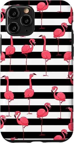 Vista 10 de Funda de regalo para iPhone 13 Flamingo Negro Blanco Rayas Cool Animal Bird Lover
