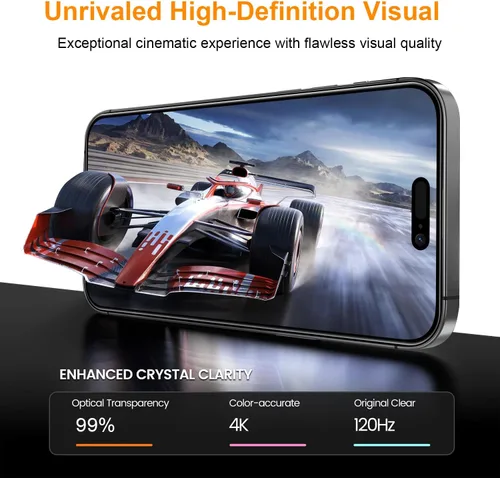 Vista 5 de OneFish Protector de pantalla de vidrio templado de borde completo para iPhone 11 Pro/XS/X de 5.8 pulgadas, paquete de 2 refuerzos de bordes, HD