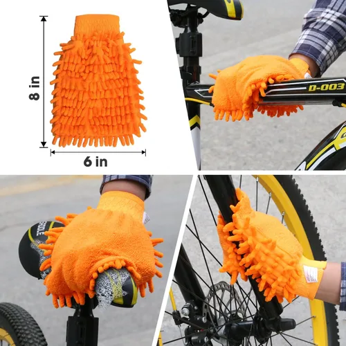 Vista 6 de Juego de herramientas de limpieza de bicicletas de 7 piezas, kit de cepillo limpio para bicicleta, adecuado para montaña, carretera, ciudad