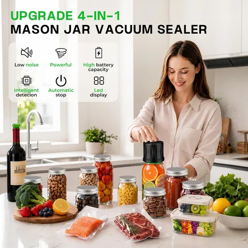 Vista 2 de Electric Mason Jar Vacuum Sealer Kit
