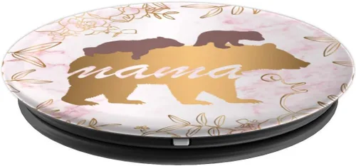 Vista 4 de Mama Bear Pop Socket 2 Cubs Marble Pink Gold Mothers Gifts - PopSockets Grip and Stand for Phones and Tablets