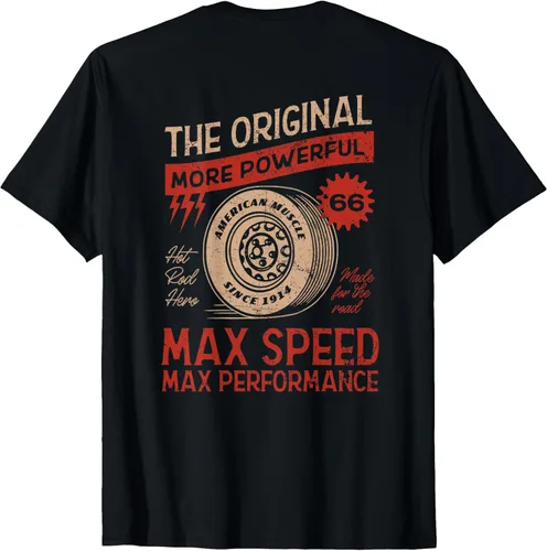 Vista 2 de Dodge La camiseta original Max Speed delanteratrasera, Negro, S