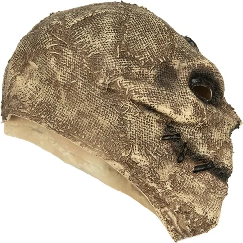 Vista 5 de brableewear Máscara de calavera de terror, arpillera, fantasma, esqueleto malvado, Halloween, novedad, máscara de mascarada