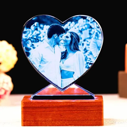 Vista 9 de Regalos de fotos personalizados de cristal – Marcos de fotos en forma de corazón, cumpleaños, aniversario, boda, Navidad, regalos para novia