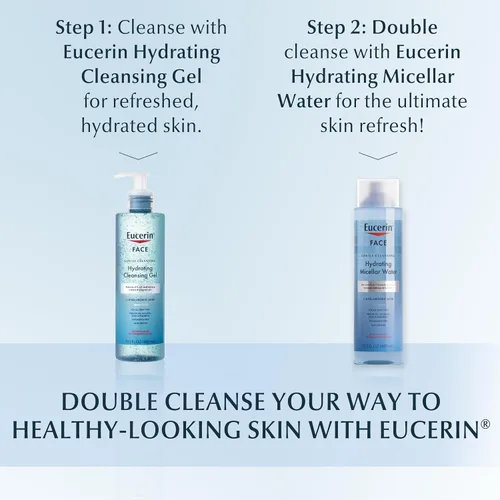 Vista 11 de Eucerin Agua micelar hidratante de limpieza facial con ácido hialurónico, limpiador facial y removedor de maquillaje, sin fragancia y no seca
