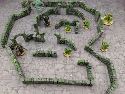 Vista 8 de 34 azulejos de mapa de pared con ruinas de mazmorras para terreno DND para terrenos de mazmorras y dragones, D&D, Pathfinder, Warhammer 40k