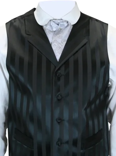 Vista 18 de Historical Emporium Corbata de satén jacquard para hombre, corbata victoriana eduardiana occidental para boda, Halloween, cosplay