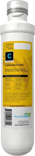 Vista 4 de Aquatic Life Cartuchos de repuesto RO/RODI Twist-In - Incluye 2 filtros de bloque de carbono y 2 cartuchos de sedimentos, sistemas de desionización