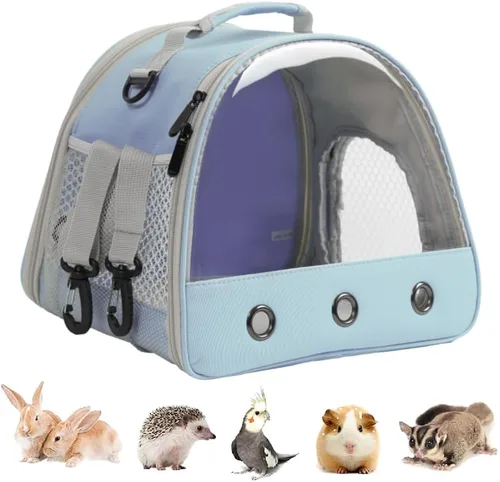 Vista 9 de Mochila de conejillo de indias, burbuja de cápsula espacial con ventana para animales pequeños, mochila para conejillo de indias, pájaro, conejito