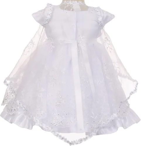 Vista 3 de BluNight Collection Vestidos de capó para bautizo y bautizo para niñas pequeñas