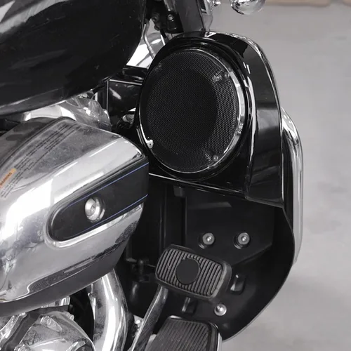 Vista 9 de XMT-MOTO Carenado inferior ventilado de pierna refrigerado por aire con altavoces y rejillas de 6.5 pulgadas para modelos Harley Touring Road King