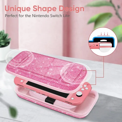 Vista 9 de FINTIE Carrying Case for Nintendo Switch Lite 2019, [Shockproof] Hard Shell Protective Cover Travel Bag with Game Card & Micro SD Card Slots for