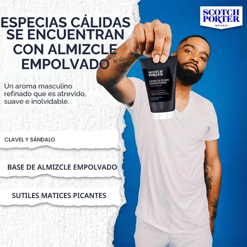 Vista 5 de Scotch Porter Acondicionador restaurador de barba sin enjuague, suavizante acondicionador profundo con sensación ligera, reduce el encrespamiento
