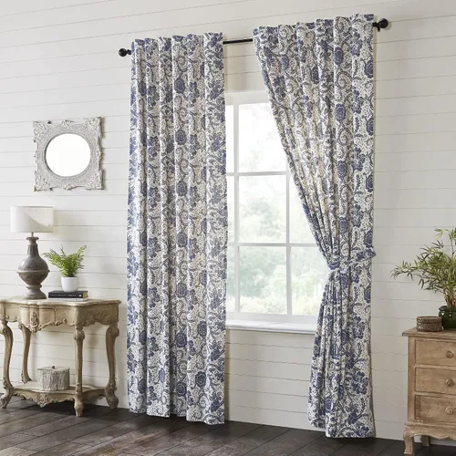 Vista 23 de VHC Brands Dorset Cortina de cenefa para ventana, floral, azul marino, 16 x 73 pulgadas