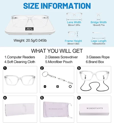 Vista 34 de Lightweight Reading Glasses Men Women Square Spring Hinges Readers 1.00 1.25 1.50 1.75 2.00 2.25 2.50 2.75 3.00