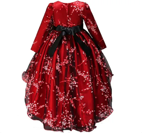 Vista 3 de Vestido de princesa para boda, fiesta de cumpleaños con tren, talla 3-14 años