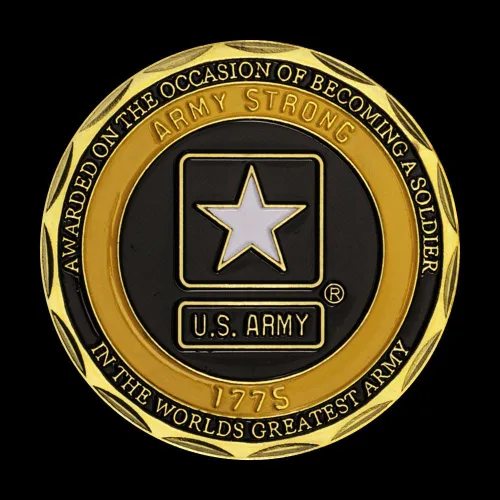 Vista 7 de Moneda de desafío de premio al soldado del ejército de los Estados Unidos, regalo graduado, medalla coleccionable, moneda conmemorativa chapada