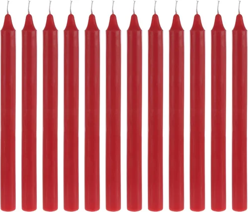 Vista 13 de Mega Candles 48 velas cónicas negras rectas sin perfume, vela de cera vertida a mano de 4 x 3/4 pulgadas, decoración del hogar, recepciones de boda