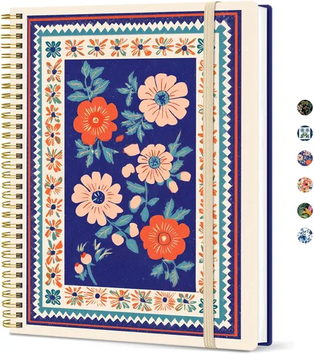 Vista 20 de Taja Diario Grande con Líneas en Espiral para Mujeres, Cuadernos de 8.5" x 11" para Trabajo con Rayado Universitario, Cuadernos A4 Estéticos Bonitos
