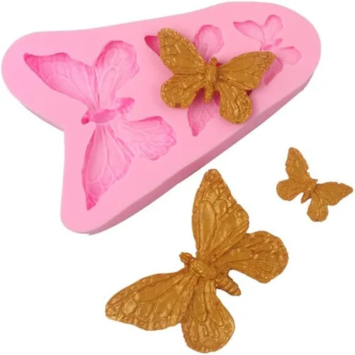 Vista 2 de Moldes de silicona de mariposa - Mini moldes de fondant de mariposa para herramientas de decoración de pasteles