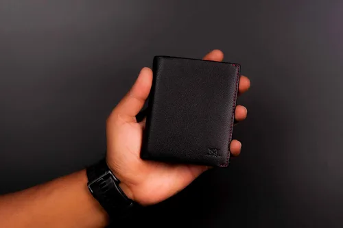 Vista 9 de Mush & Bow Sirius - Cartera para hombre, bloqueo RFID, plegable y delgada, Negro -, Minimalista