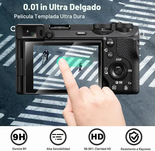 Vista 7 de VOVMOEYA Compatible con Canon EOS R50 - Kit de accesorios para funda de cámara [con 2 películas LCD templadas], funda protectora de cámara